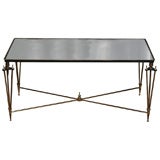 French Coffee Table in Iron and Bronze