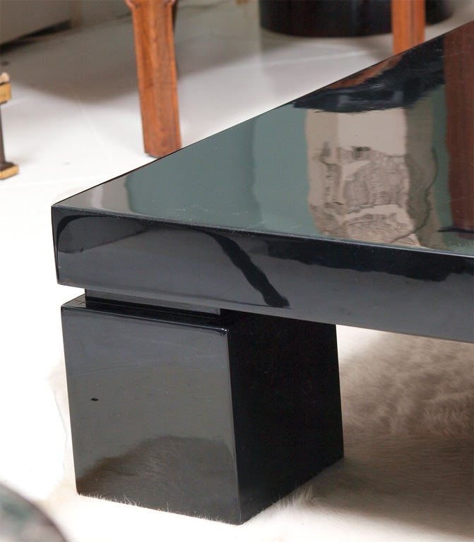 Low Black Lacquer Coffee Table at 1stDibs