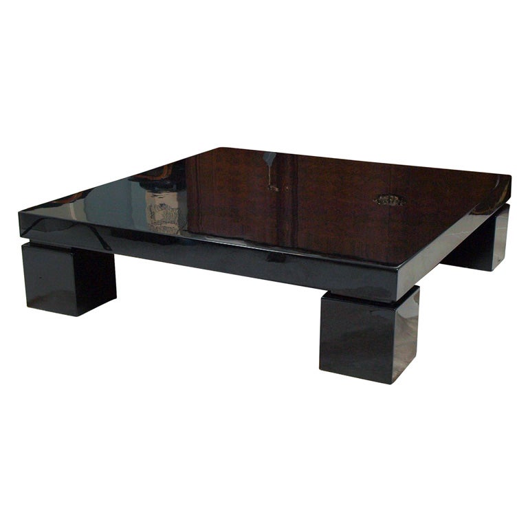 Low Black Lacquer Coffee Table