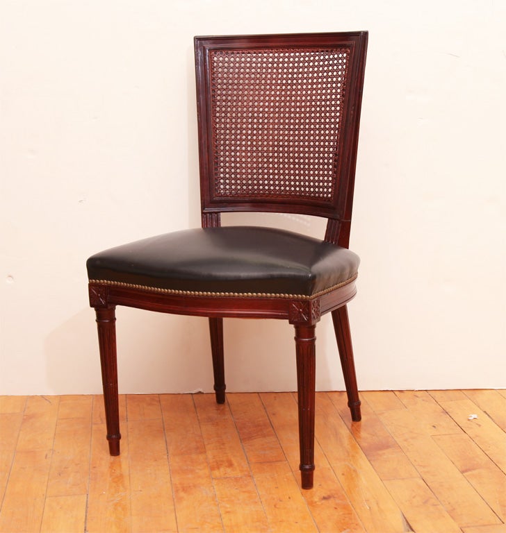 Set of Six Dining Chairs signed Jansen