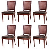 Set of Six Dining Chairs signed Jansen