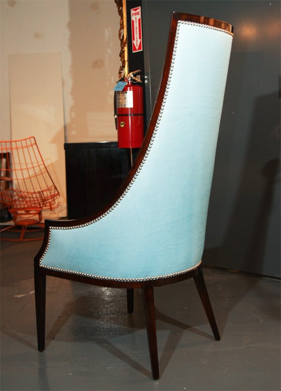 American Pair of Parzinger Style High Back Chairs