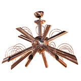 French 1960's Chrome Modernist Chandelier
