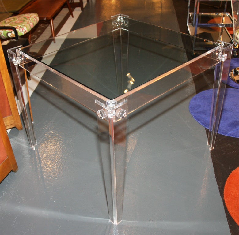 Late 20th Century Lucite Card Table