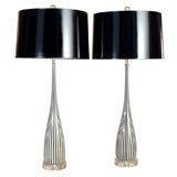 Dino Martens Vintage Murano Lamps with Black and White Stripes