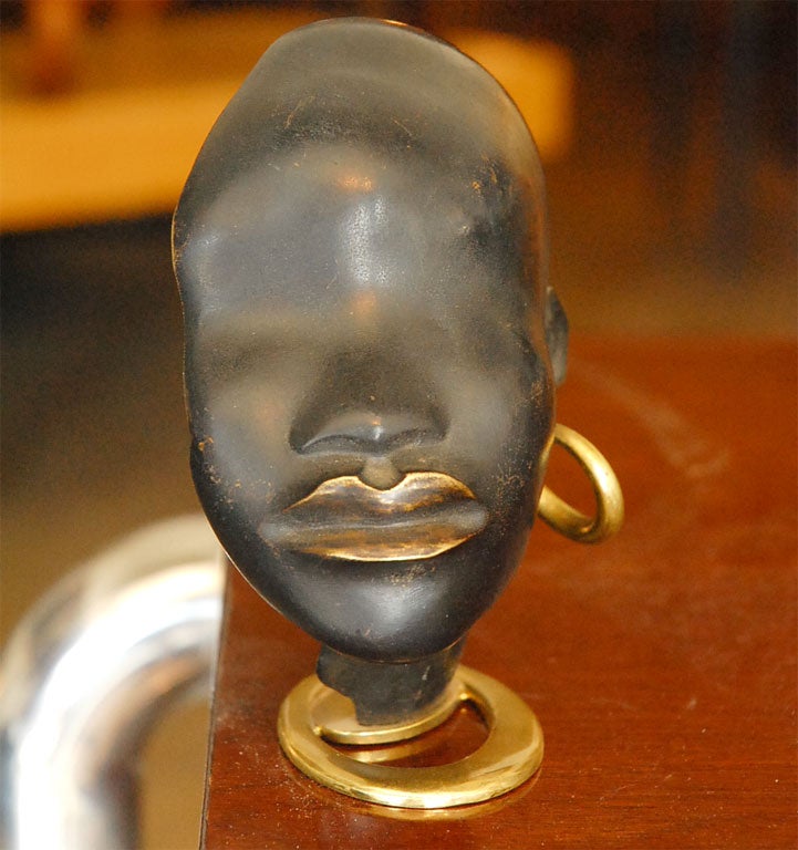 Hagenauer  deco african woman bronze head  signed In Excellent Condition In Los Angeles, CA