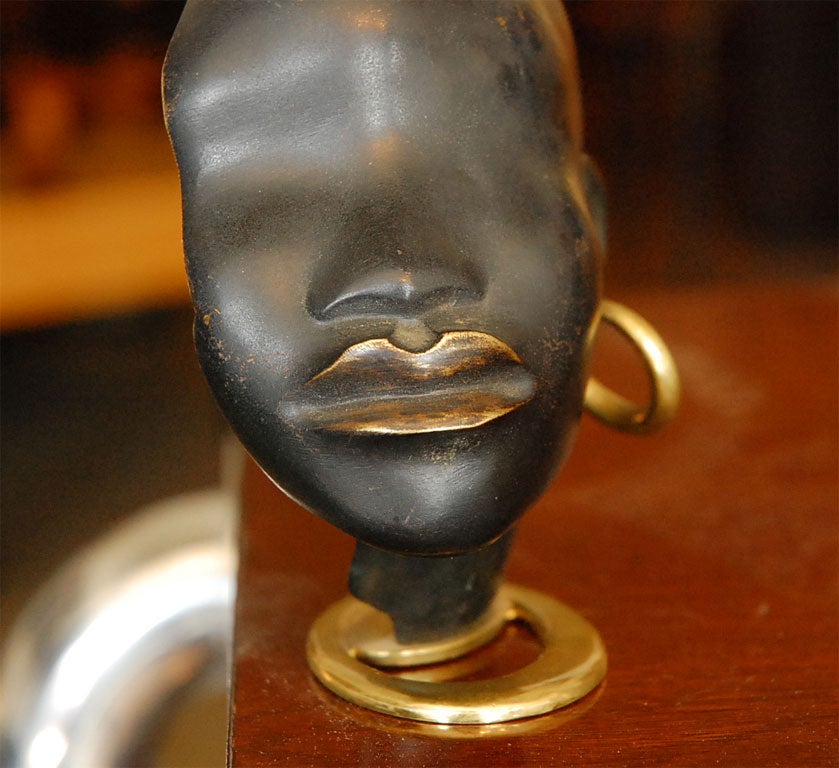 Mid-20th Century Hagenauer  deco african woman bronze head  signed