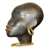 Hagenauer  deco african woman bronze head  signed