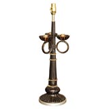 Murano gold, black and venturine glass table lamp candelabre sty