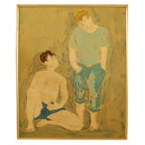 Vintage Painting of Two Boys on Board