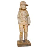 Old Carved Wood Boy/Girl Statue