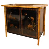 Antique Fantastic Bamboo & Lacquer Chinoiserie Cabinet