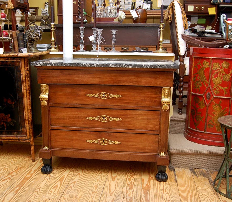 Mahogany Empire Chest with Marble Top