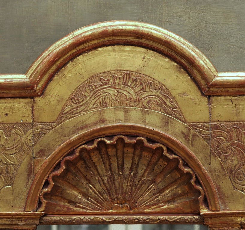 8214  18th c  TABERNACLE INSET WITH NEW MERCURY MIRROR