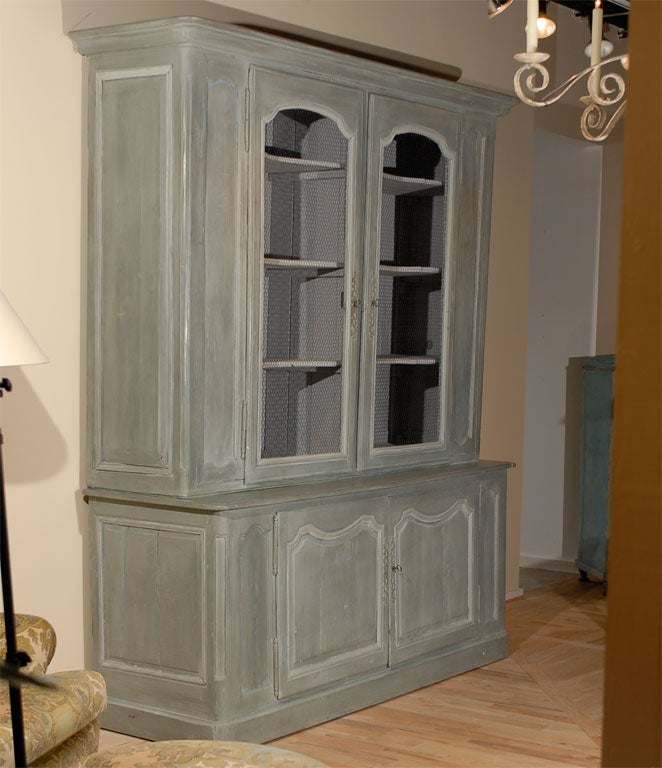 Painted Cabinet with Chicken Wire Doors