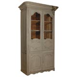 Painted Four-Door Armoire w/ Chicken Wire
