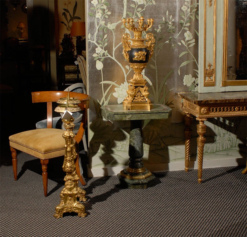 Pair of Black & Gold Candelabra