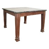 Colonial English Teak Center Table with Granite Top