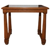 French Oak and Zebra Wood Art Deco Side Table