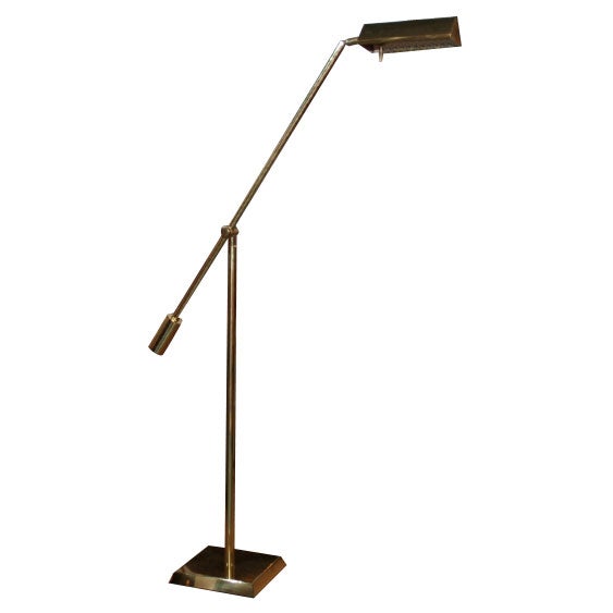 American Counter Balance Brass Reading Lamp by Chapman For Sale