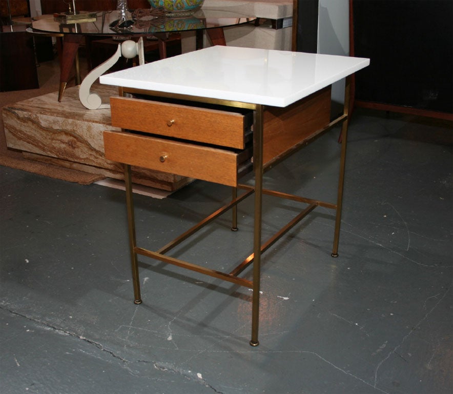 Brass Pair of Two-Drawer Nightstands by Paul McCobb for Calvin Group