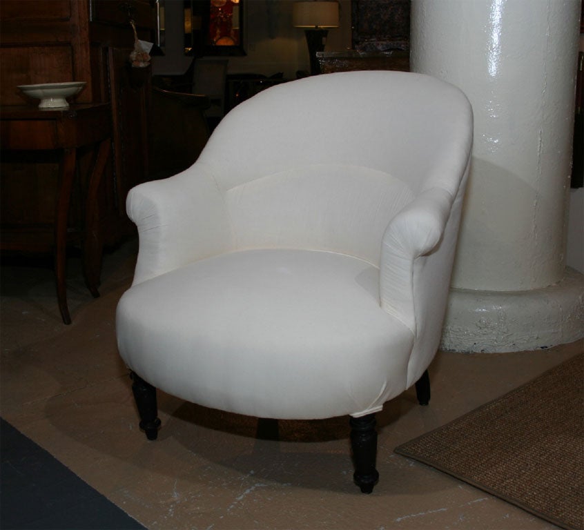 Pair of Napoleon III upholstered 