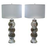 Clear Glass and Lucite Table Lamps