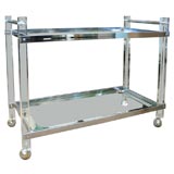 Large Lucite, Chrome, and Glass Bar Cart