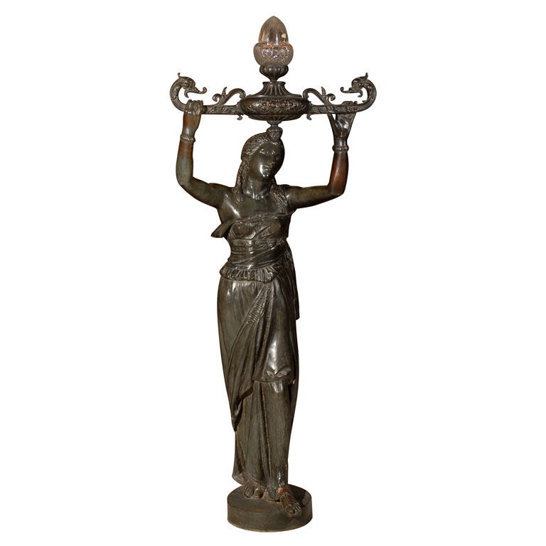 Val D'Osne bronze over iron statue For Sale