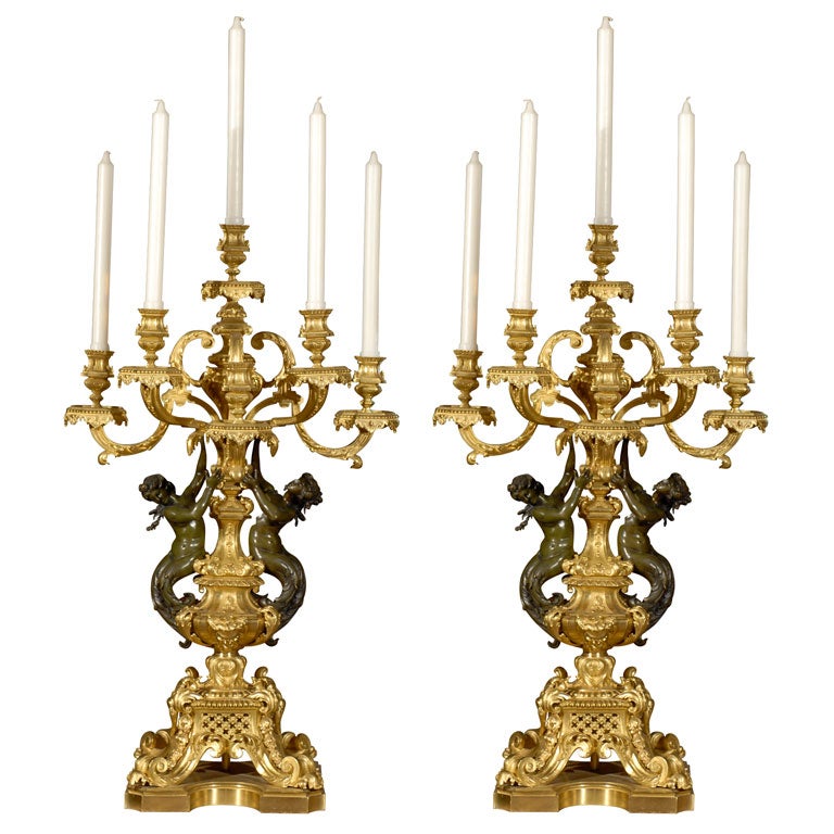 Magnificent pair of candelabra For Sale at 1stdibs