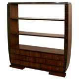 Hungarian Art Deco Maccassar Ebony and Walnut Bookcase
