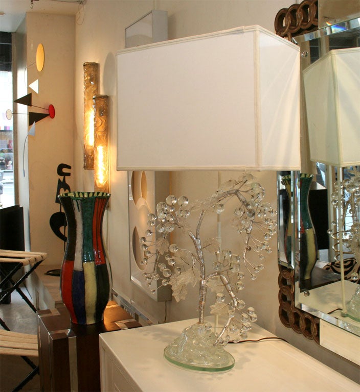 Pair of Sculptural Glass Lamps