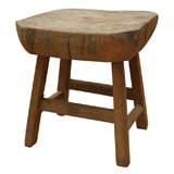 Antique rare handcarved stool made from four tree trunks forming one