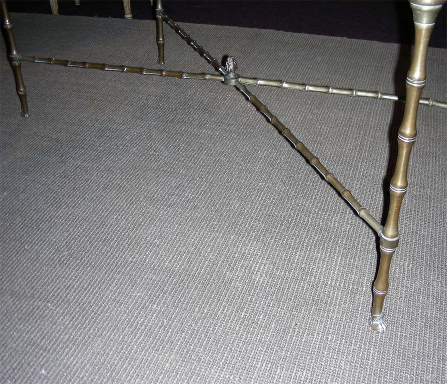 1950s Coffee Table in Bronze and Marble For Sale 2