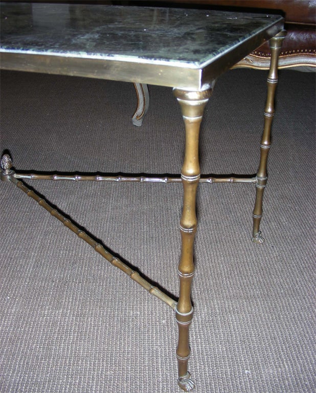 1950s Coffee Table in Bronze and Marble For Sale 3