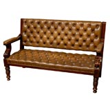 Pair of  19 th.c. English Benches with new leather