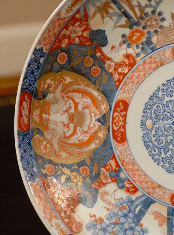 19th C.  Imari Porcelain Charger w/ floral & pheasant decoration 1