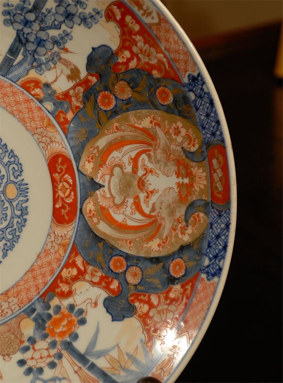 19th C.  Imari Porcelain Charger w/ floral & pheasant decoration 2