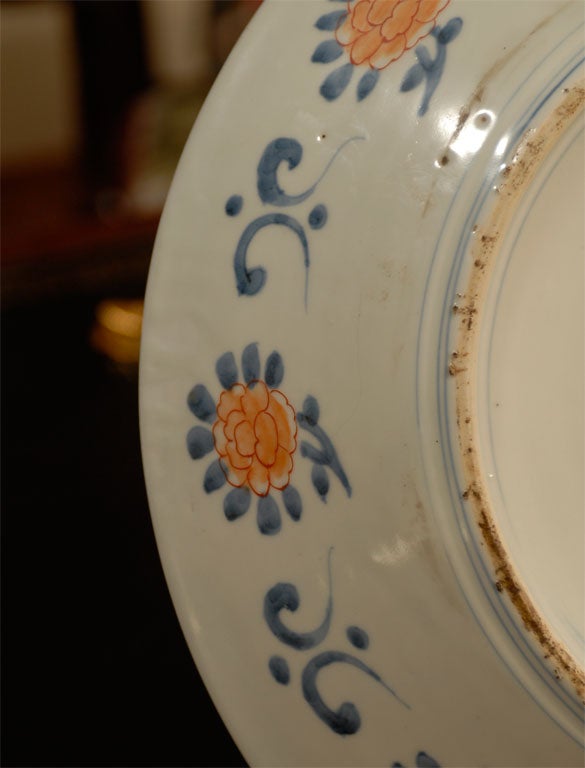 19th C.  Imari Porcelain Charger w/ floral & pheasant decoration 4
