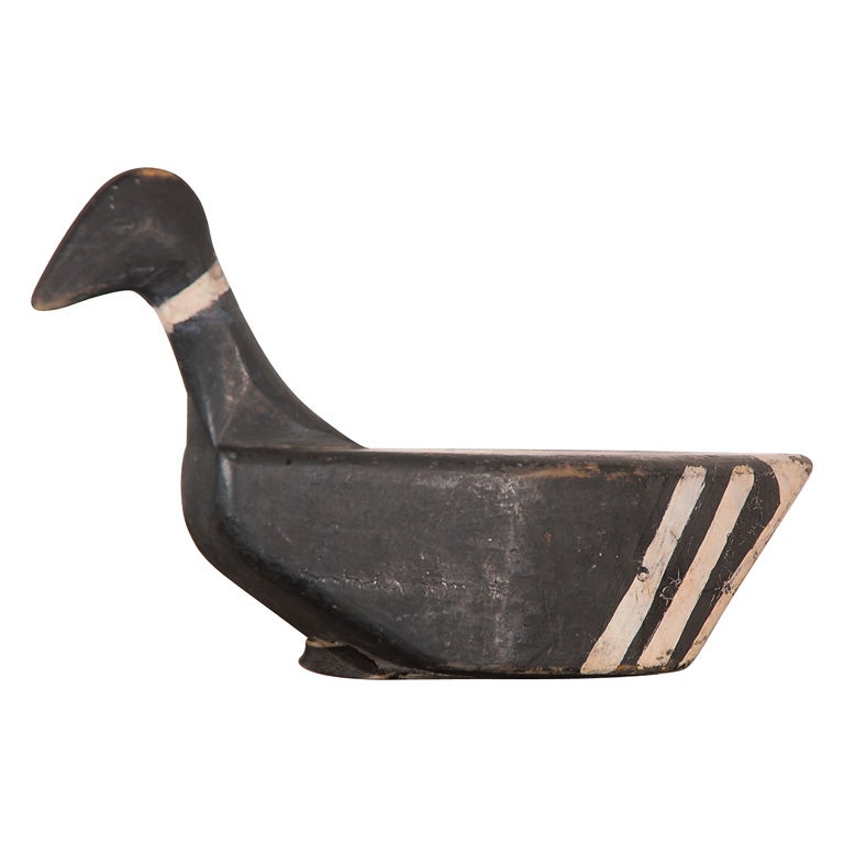 RARE FORM 19THC ORIGINAL PAINTED GOOSE DECOY