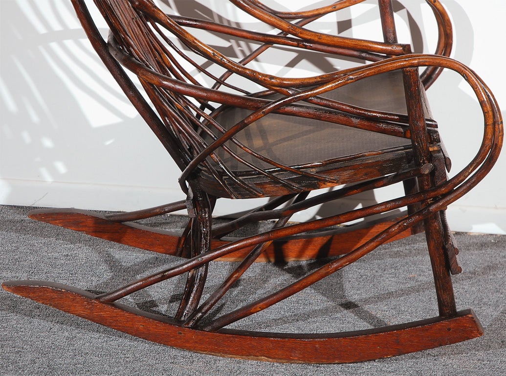 19THC TWIG//BENTWOOD ROCKING CHAIR FROM THE MIDWEST at 1stdibs