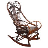 19THC TWIG//BENTWOOD ROCKING CHAIR FROM THE MID-WEST