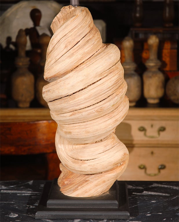 A Twisted Lamp with Custom Shade, Circa 1960
