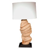 A Twisted Lamp with Custom Shade, Circa 1960