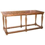 A French Console Table in Oak with Marble Top