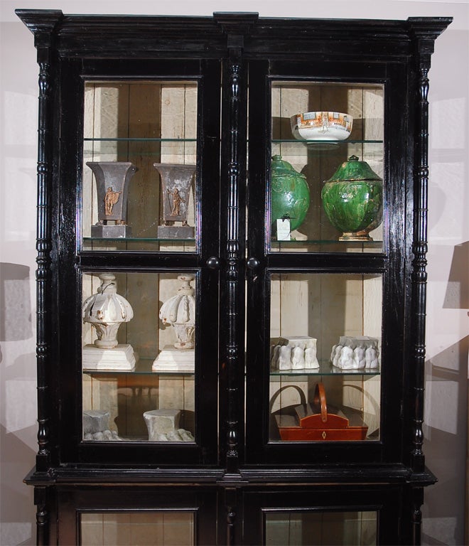 A Spanish Black Pharmacy Bookcase, Valencia, Circa 1850