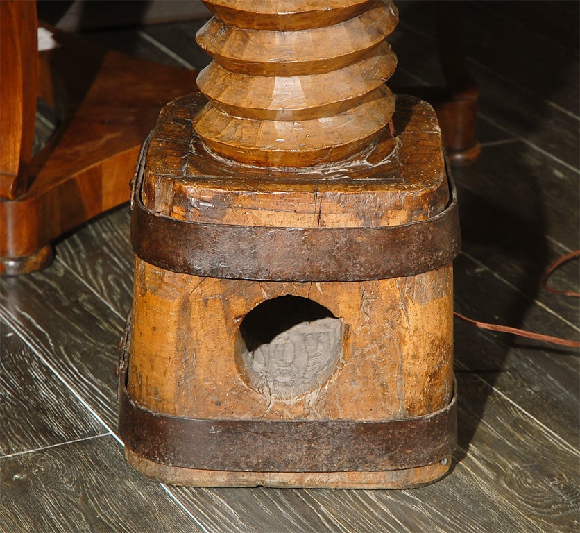 A French Press Turn Lamp with Custom Shade, Circa 1860