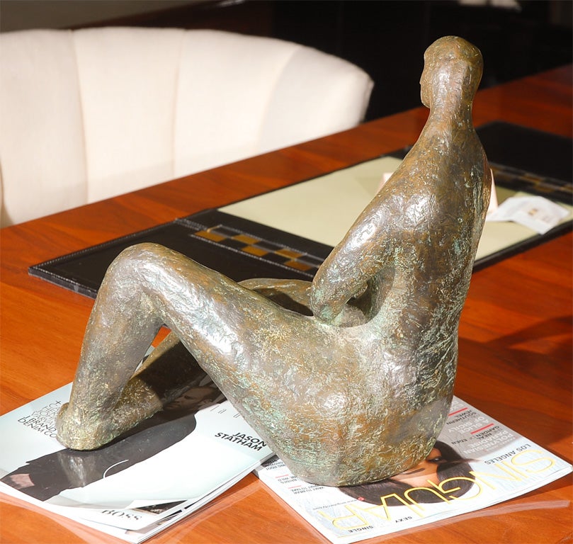 Sculpture en bronze de la mère et de l'enfant par M. Holm Bon état - En vente à Cathedral City, CA
