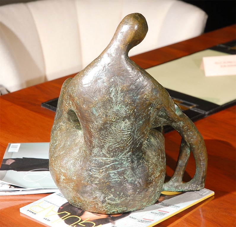 Sculpture en bronze de la mère et de l'enfant par M. Holm en vente 1