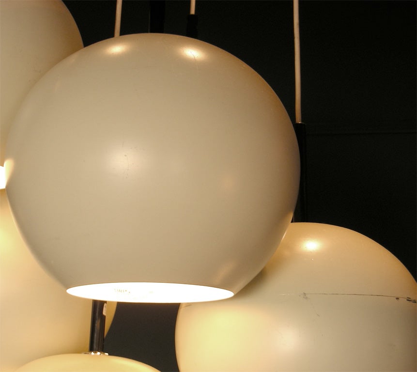Metal 1970s German White Chandelier For Sale